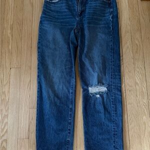 Madewell classic Distressed Straight-Leg Jeans